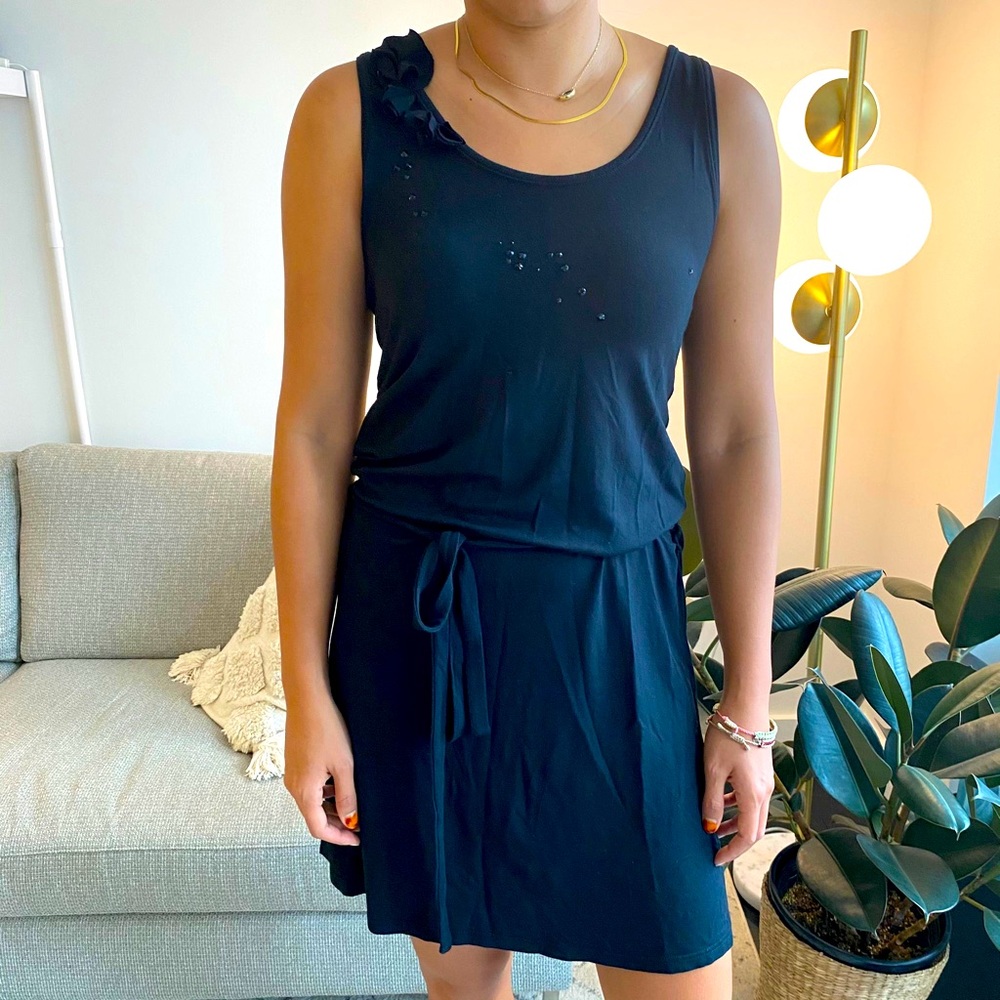 NEW Sonia Rykiel L black jersey dress